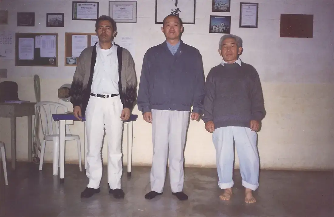 Sensei José Milton, Sensei Takashi Shigueeda e Sr. Hiroshi Tagata